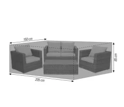 Acamp Abdeckhaube für Wohnset, anthrazit, ca. B150/H85/T205 cm