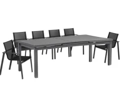 Acamp Gartenmöbel-Set Ausziehtisch Chicago und Stapelstuhl Hollywood, 7-teilig
