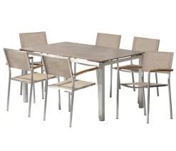 Acamp Gartenmöbel-Set Tisch Skye und Stapelstuhl Skye, 7-teilig