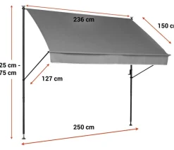 Angerer Klemmmarkise Style, ca. B250/H275/T150 cm