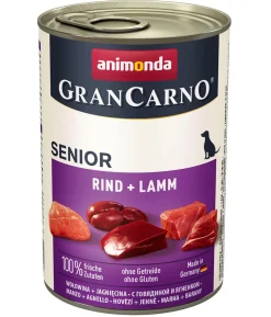 animonda GRANCARNO® Nassfutter für Hunde Senior, Rind & Lamm, 6 x 400 g