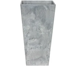 Artstone Kunststoff-Vase Ella, eckig, schwarz