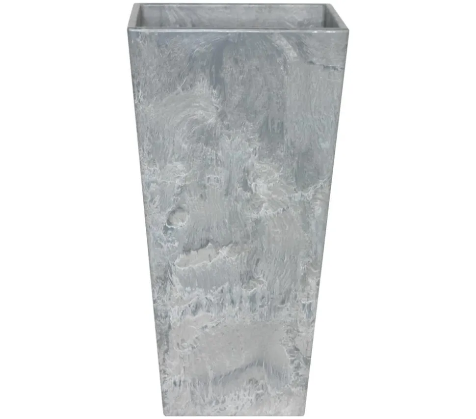 Artstone Kunststoff-Vase Ella, eckig, schwarz