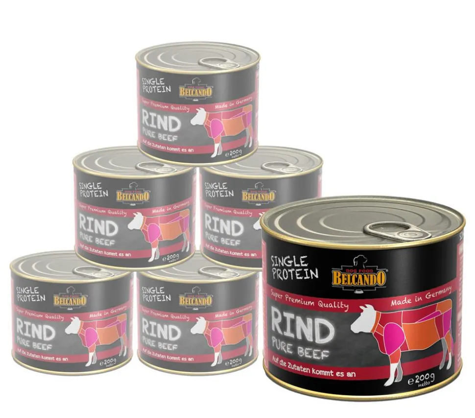BELCANDO® Nassfutter für Hunde Single Protein Adult, 6 x 200 g