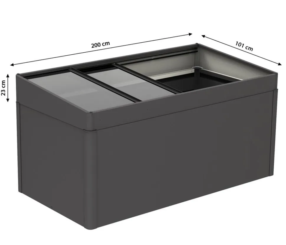Biohort Frühbeetaufsatz 2x1, ca. B200,2/H28,5/T101,8 cm