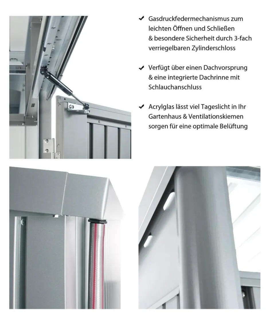 Biohort Gerätehaus AvantGarde® Gr. A3, ca. B180/H218/T300 cm