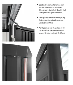Biohort Gerätehaus AvantGarde® A1, ca. B180/H250/T220 cm