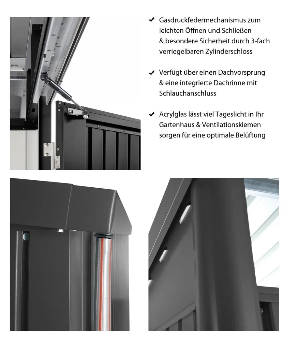 Biohort Gerätehaus AvantGarde® A1, ca. B180/H250/T220 cm