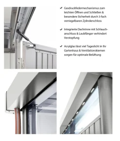 Biohort Gerätehaus HighLine H1, ca. B275/H222/T155 cm