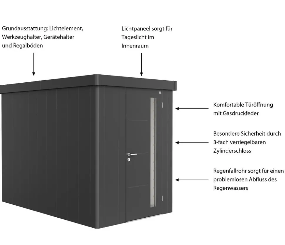 Biohort Gerätehaus Neo 3A, ca. B180/H222/T292 cm