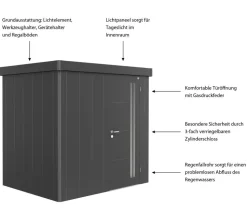 Biohort Gerätehaus Neo 1B, ca. B236/H222/T180 cm