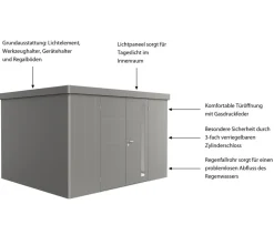 Biohort Gerätehaus Neo 2D, ca. B348/H222/T236 cm