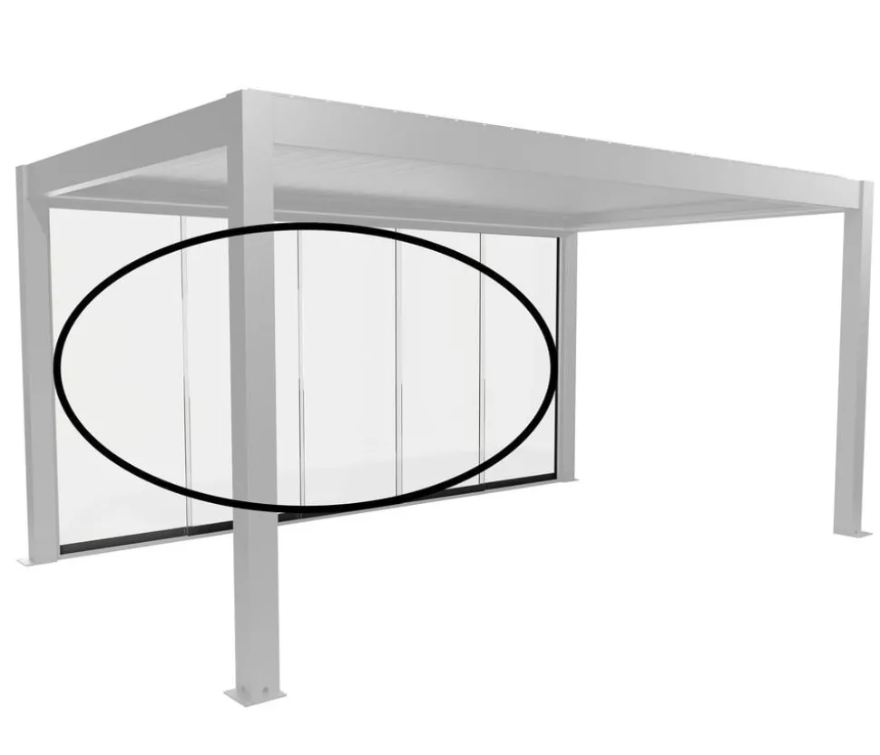 Biohort Glasschiebewand für Pergolen Klarglas 3,5 m, ca. B327,5/H234,9/T6,9 cm