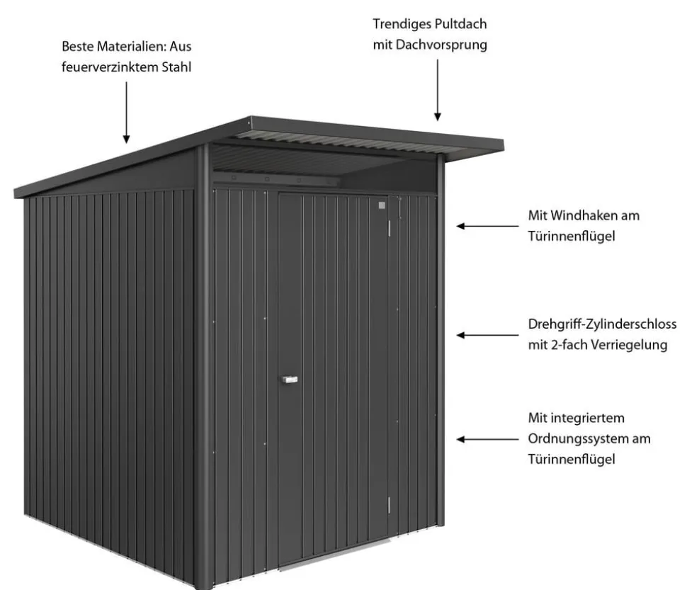 Biohort Metallgerätehaus AvantGarde ECO A1, ca. B180/H218/T220 cm