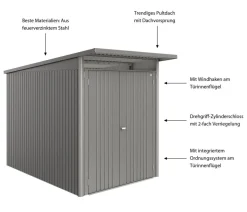 Biohort Metallgerätehaus AvantGarde ECO A3, ca. B180/H217/T300 cm