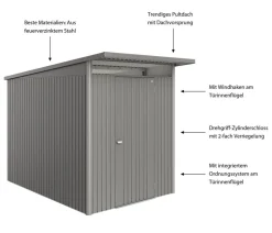 Biohort Metallgerätehaus AvantGarde ECO A3, ca. B180/H217/T300 cm