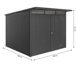 Biohort Metallgerätehaus AvantGarde ECO A7, ca. B260/H217/T300 cm