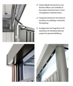 Biohort Metallgerätehaus HighLine H6, ca. B314,3/H221/T314,3 cm