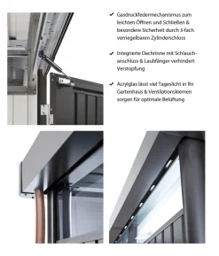 Biohort Metallgerätehaus HighLine H6, ca. B314,3/H221/T314,3 cm