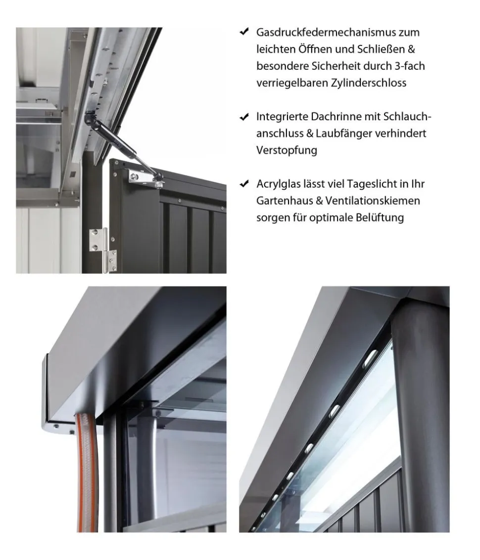 Biohort Metallgerätehaus HighLine H6, ca. B314,3/H221/T314,3 cm