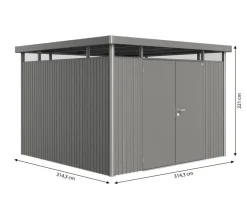 Biohort Metallgerätehaus HighLine H6, ca. B314,3/H221/T314,3 cm