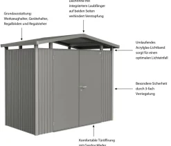 Biohort Metallgerätehaus Panorama® P1, ca. B273/H227/T158 cm