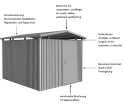 Biohort Metallgerätehaus Panorama® P5, ca. B273/H227/T318 cm