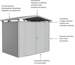 Biohort Metallgerätehaus Panorama® P2, ca. B273/H227/T198 cm