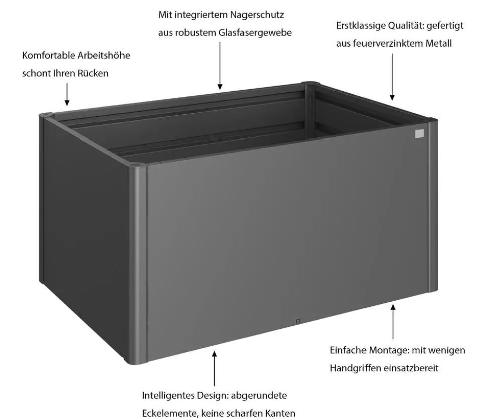 Biohort Metall Hochbeet 1,5x1, ca. B152/H77/T102 cm
