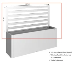 Biohort Metall-Rankgitter für HochBeet 4x1, ca. B397/H91/T4 cm