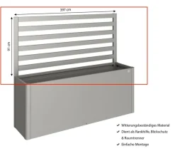 Biohort Metall-Rankgitter für HochBeet 4x1, ca. B397/H91/T4 cm