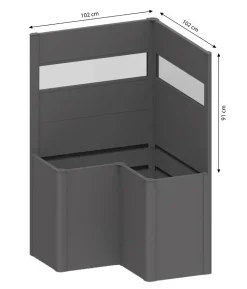 Biohort Sichtschutz Belvedere L100 mit Acrylglas, ca. B102/H91/T102 cm