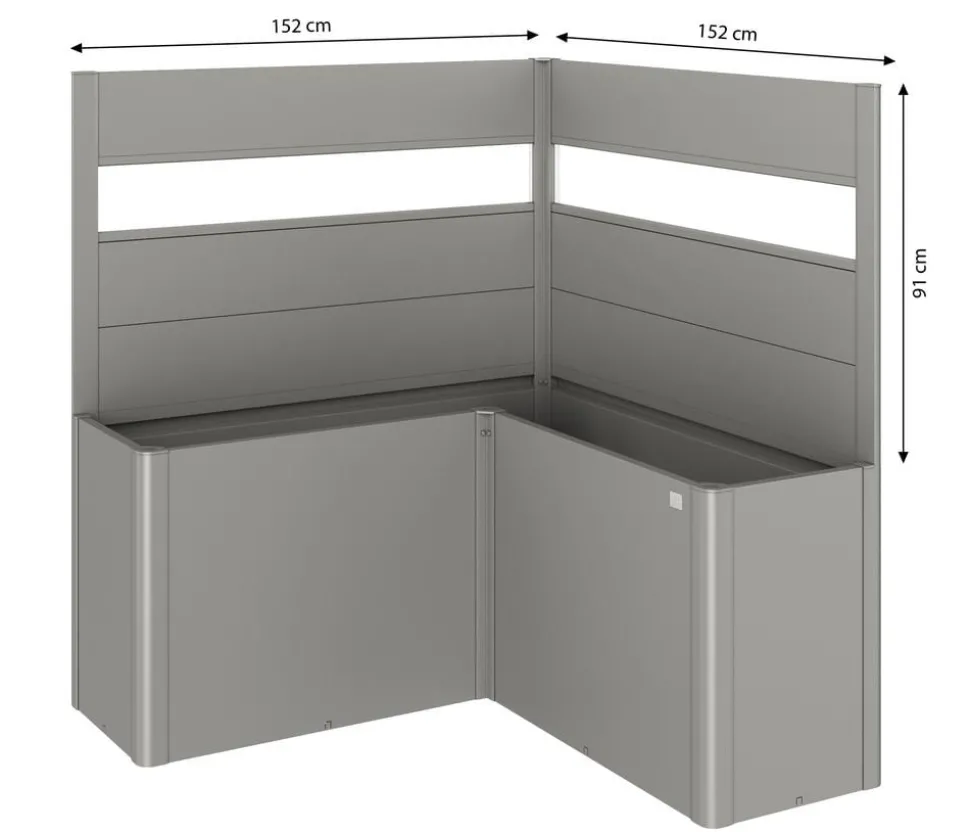 Biohort Sichtschutz Belvedere L150 mit Acrylglas, ca. B152/H91/T152 cm