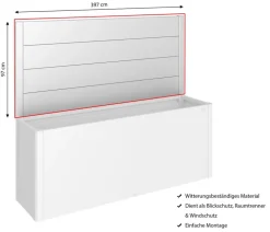 Biohort Sichtschutz für HochBeet 4x1, ca. B397/H91/T4 cm