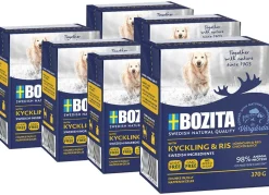 BOZITA Nassfutter für Hunde Häppchen in Gelee, 6 x 370 g