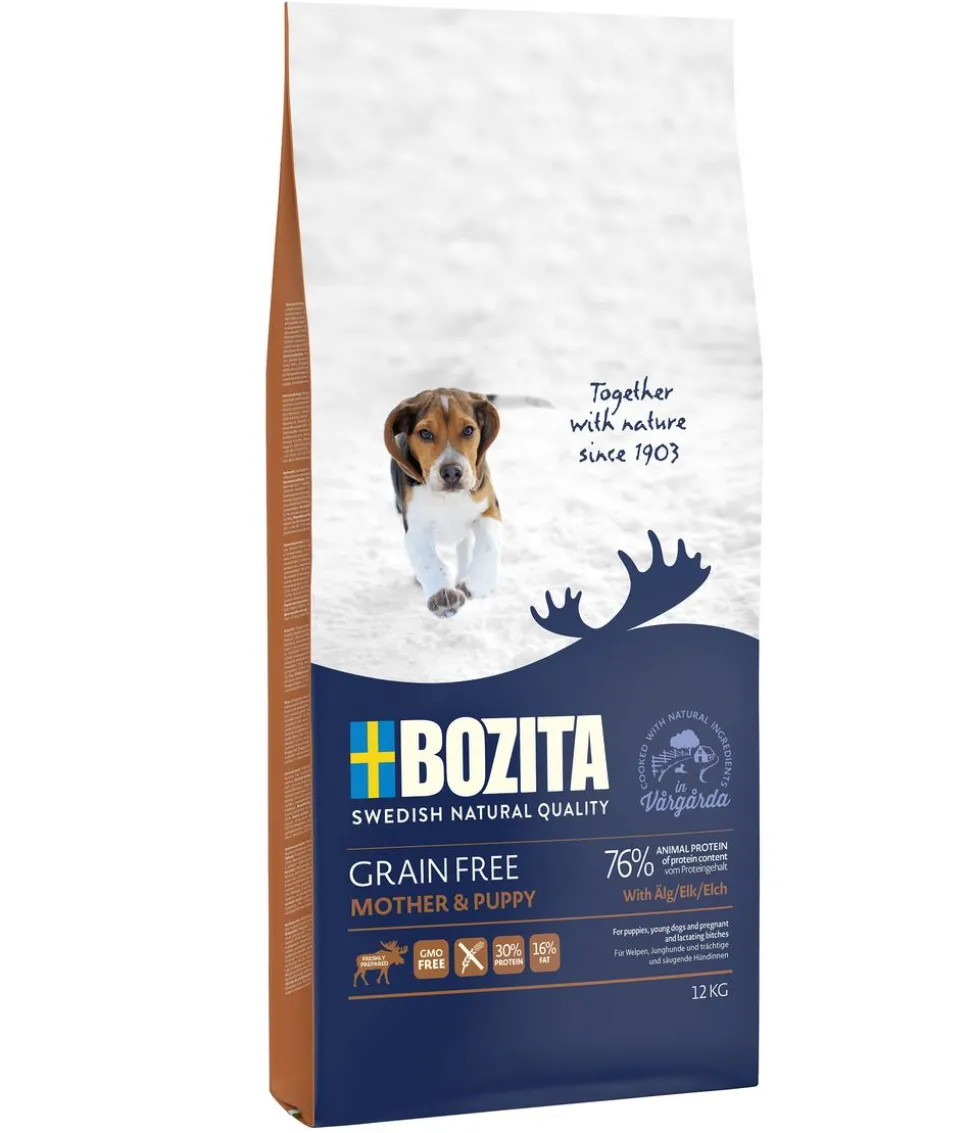 BOZITA Trockenfutter für Hunde Grain Free Mother & Puppy, Elch