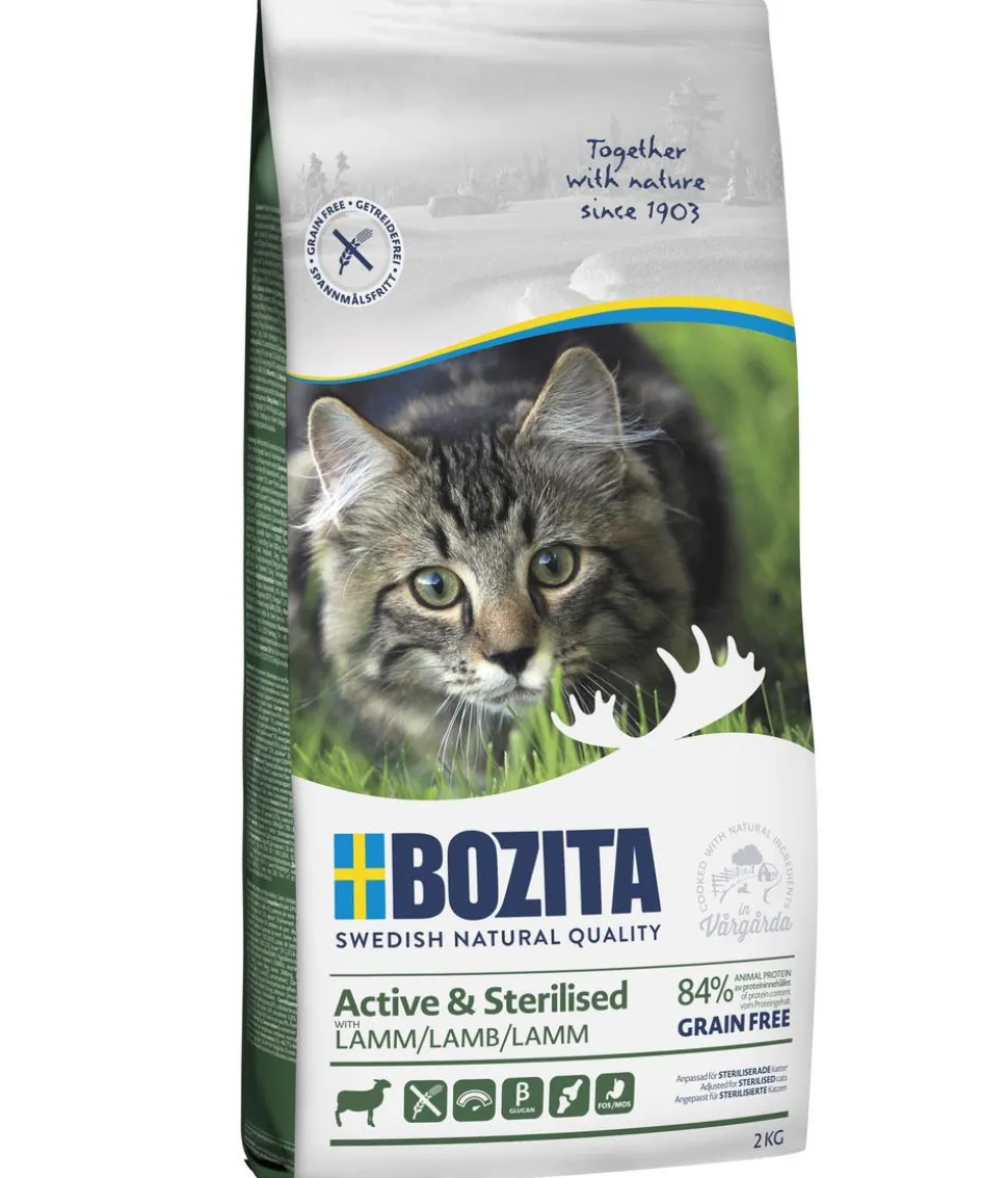 BOZITA Trockenfutter für Katzen Active & Sterilised Grain Free Lamb, Lamm
