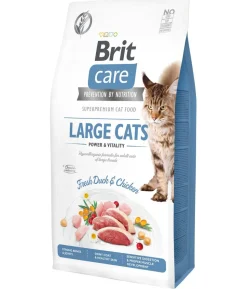Brit Care Trockenfutter für Katzen Large Cats Adult, Ente & Huhn