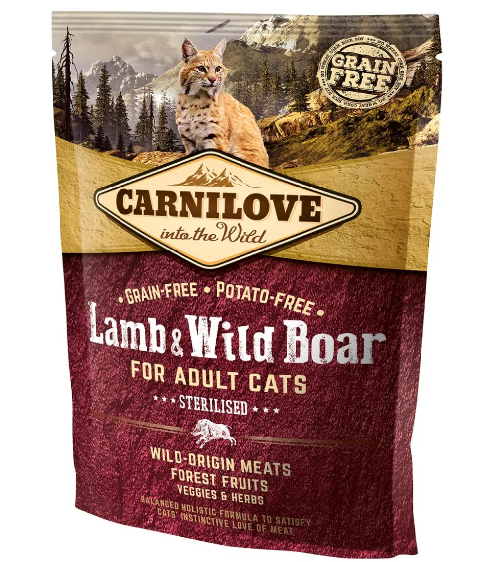 Carnilove Trockenfutter für Katzen Sterilised Adult, Lamm & Wildschwein