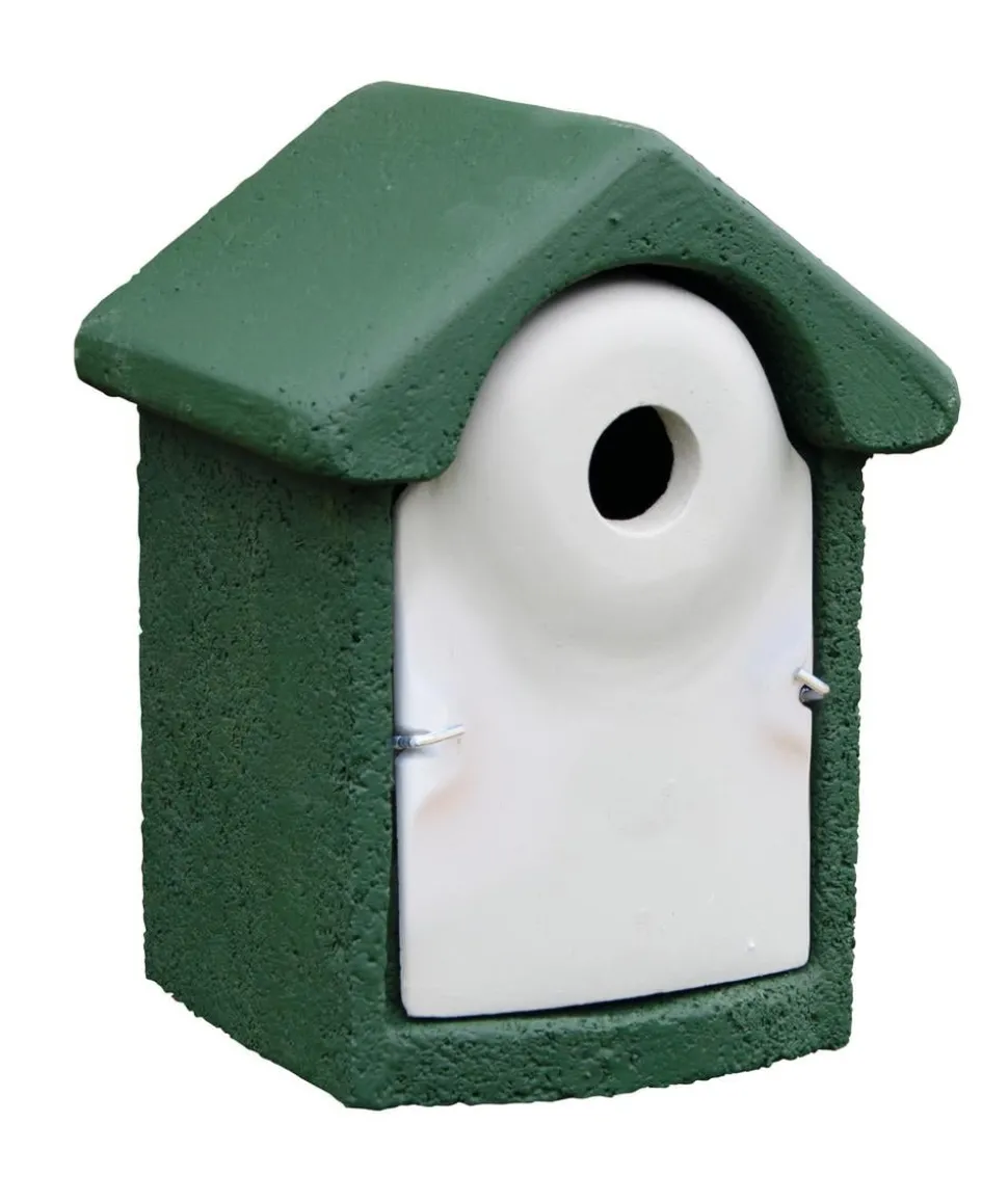 CJ Wildlife WoodStone® Nistkasten Holzbeton, Einflugloch ca. Ø32 mm, grün