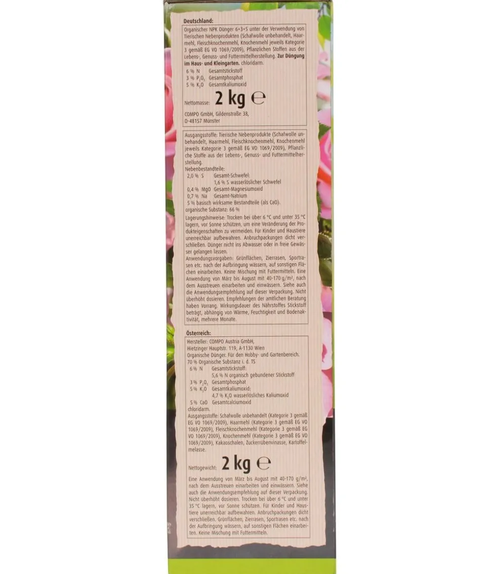 COMPO BIO Rosen Langzeit-Dünger mit Schafwolle