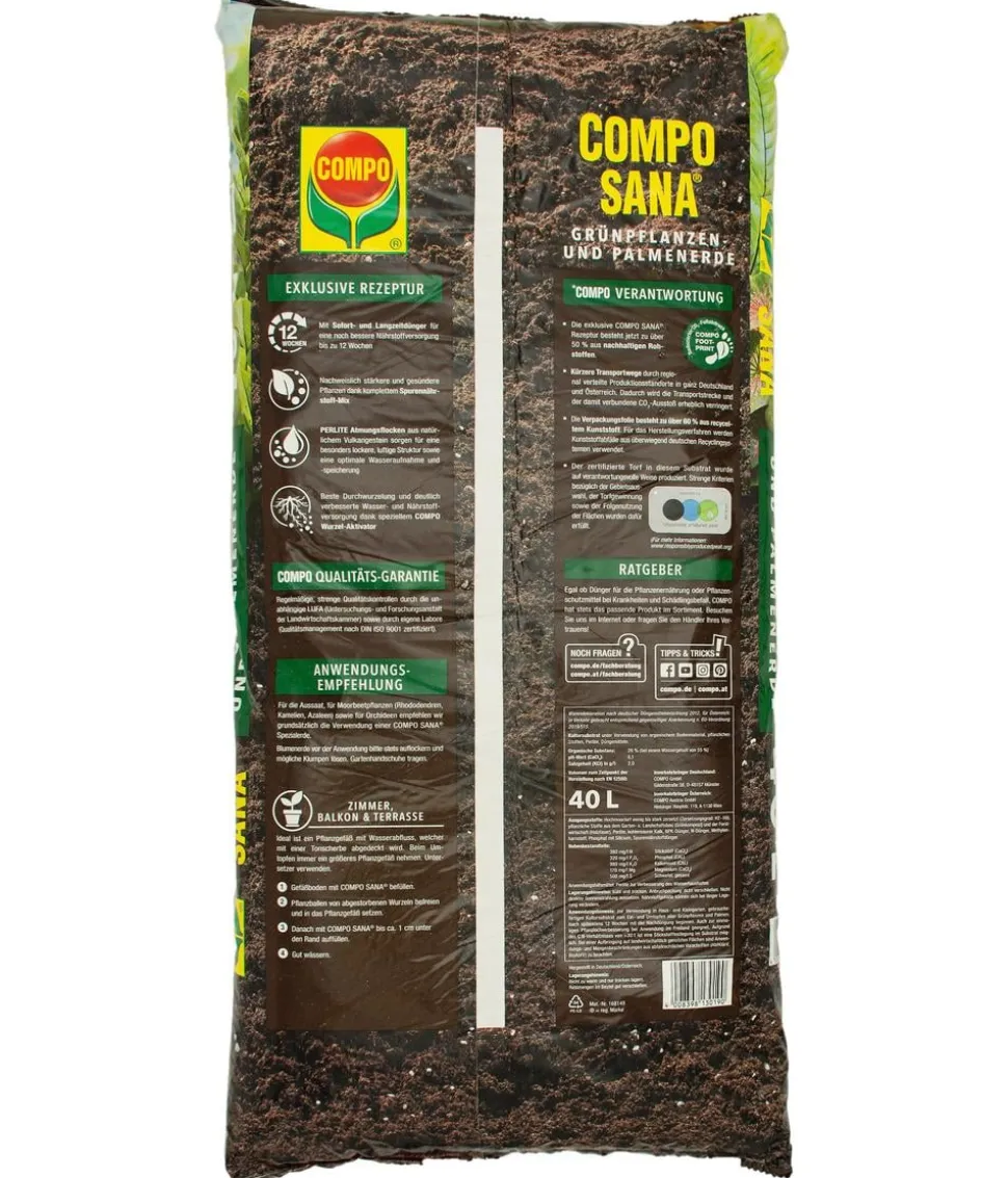 COMPO SANA® Grünpflanzen- und Palmenerde, 40 l