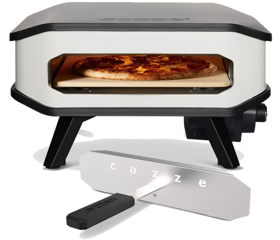 Cozze elektrischer Pizzaofen 34 cm (13"), inkl. Pizzastein & Hitzeschild, ca. B53/H29/T53 cm
