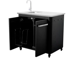 Cozze Outdoor-Küche Außentisch mit Edelstahlspüle, inkl. Wasserhahn, ca. B93,5/H90/T60 cm