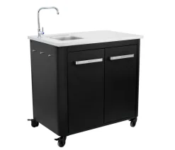 Cozze Outdoor-Küche Außentisch mit Edelstahlspüle, inkl. Wasserhahn, ca. B93,5/H90/T60 cm