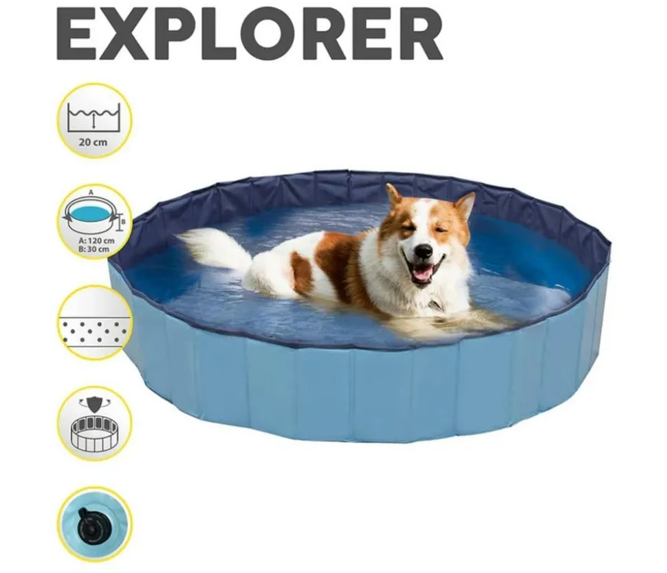 Croci Hundepool Explorer, rund, ca. Ø120/H30 cm