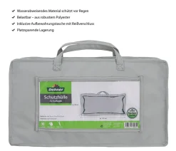 Dehner Abdeckhaube für Auflagen oder Kissen, grau, ca. B125/H50/T32 cm