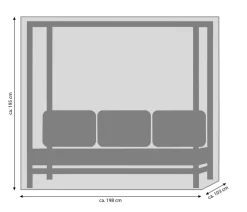 Dehner Abdeckhaube für Daybed Hollywood, ca. B195/H195/T100 cm