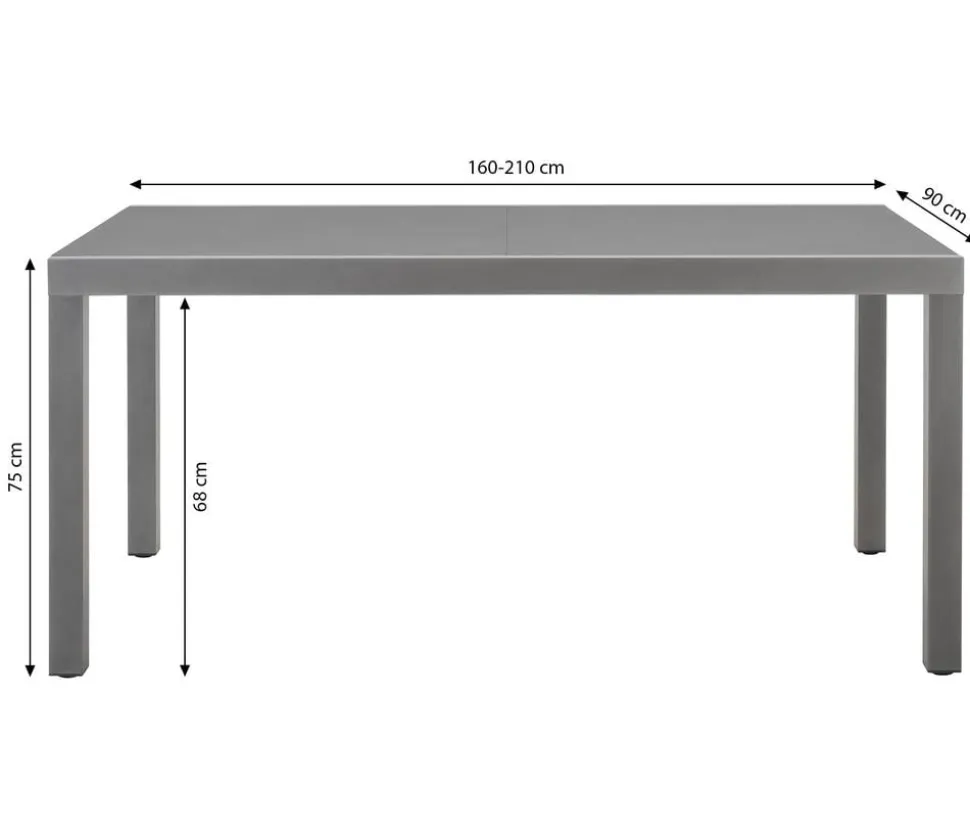 Dehner Ausziehtisch Chicago, ca. B160-210/H75/T90 cm