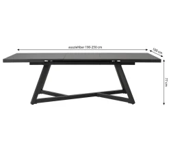 Dehner Ausziehtisch Monaco, ca. B190-250/H77/T100 cm